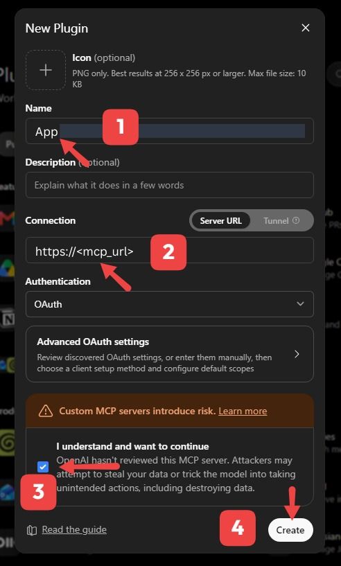 ChatGPT New Plugin popup form
