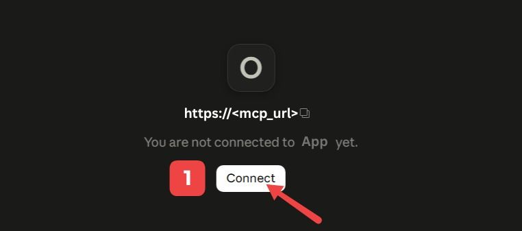 Claude Connect button for the MCP server
