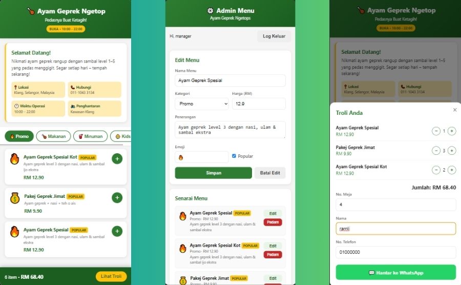 Restaurant website