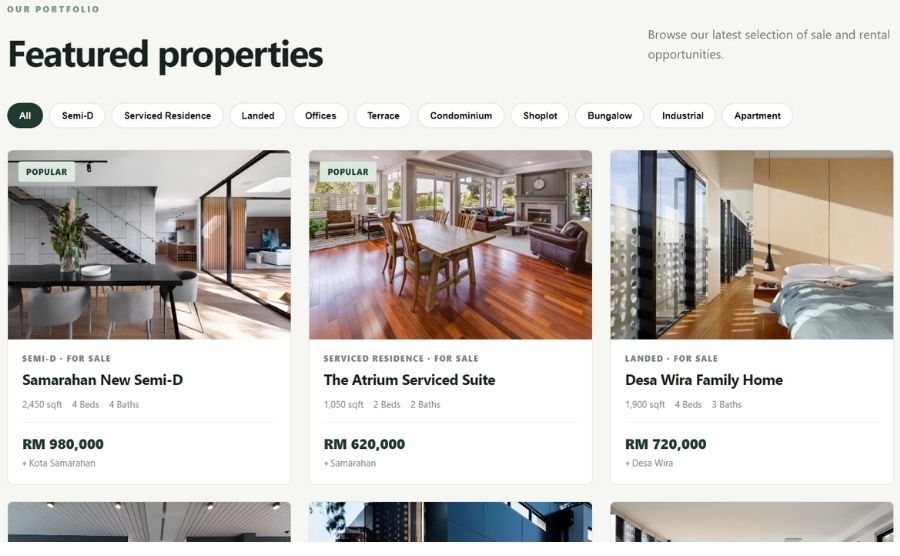 Property listing