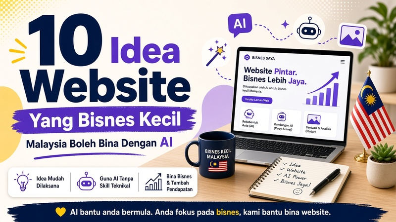 10 Idea Website Yang Bisnes Kecil Malaysia Boleh Bina Dengan AI